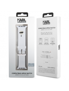 Karl - Apple Watch Strap Gummi Nft K Huvudlogo - Vit-38/40mm