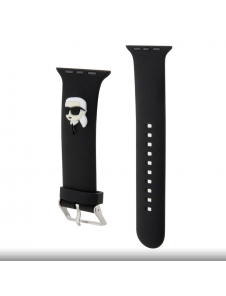 Karl - Apple Watch Strap Gummi Nft K Huvudlogo - Svart-42/44mm