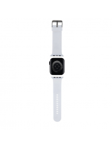 Karl - Apple Watch Strap Gummi Nft Choupette Huvudlogo - Vit-42/44mm
