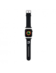 Karl - Apple Watch Strap Gummi Nft Choupette Huvudlogo - Svart-42/44mm
