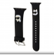 Karl - Apple Watch Strap Gummi Nft Logologor För Karl Och Choupette-huvud - Svart-38/40mm