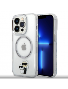 Iphone 15 Pro Karl - Magsafe - Iml Metal Outline Nft Karl & Choupette - Transparent