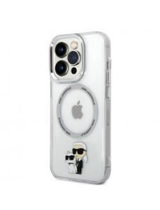 Iphone 15 Pro Karl - Magsafe - Iml Metal Outline Nft Karl & Choupette - Transparent