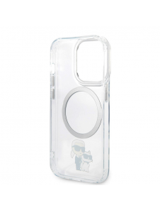 Iphone 15 Pro Karl - Magsafe - Iml Metal Outline Nft Karl & Choupette - Transparent
