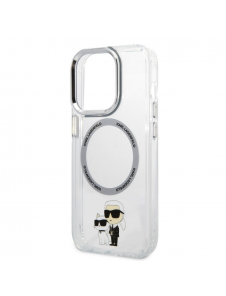 Iphone 15 Pro Karl - Magsafe - Iml Metal Outline Nft Karl & Choupette - Transparent