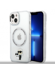 Iphone 15 Plus Karl - Magsafe - Iml Metal Outline Nft Karl & Choupette - Transparent