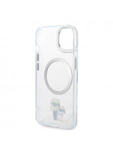 Iphone 15 Plus Karl - Magsafe - Iml Metal Outline Nft Karl & Choupette - Transparent