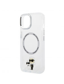Iphone 15 Karl - Magsafe - Iml Metal Outline Nft Karl & Choupette - Transparent