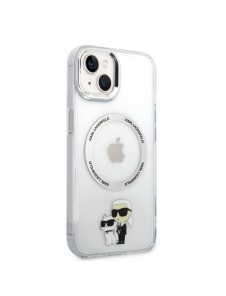 Iphone 15 Karl - Magsafe - Iml Metal Outline Nft Karl & Choupette - Transparent