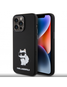 Iphone 15 Pro Karl - Flytande Silikonfodral Choupette Nft - Svart