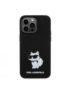 Iphone 15 Pro Karl - Flytande Silikonfodral Choupette Nft - Svart
