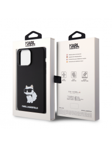 Iphone 15 Pro Karl - Flytande Silikonfodral Choupette Nft - Svart