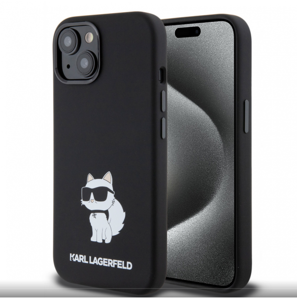 Iphone 15 Karl - Liquid Silikone Choupette Nft - Svart