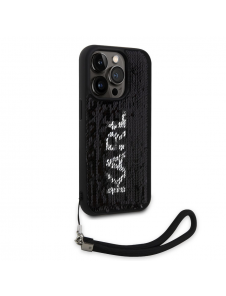 Karl Lagerfeld Paljetter Vändbart Fodral för iPhone 15 Pro Max Svart/Silver