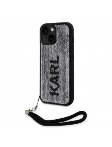 Karl Lagerfeld Paljetter Vändbart Fodral till iPhone 15 Svart/Silver