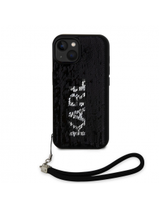 Karl Lagerfeld Paljetter Vändbart Fodral till iPhone 15 Svart/Silver