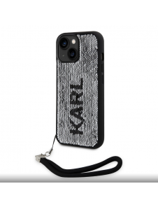 Karl Lagerfeld Paljetter Vändbart Fodral till iPhone 14 Svart/Silver