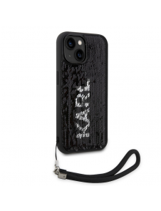 Karl Lagerfeld Paljetter Vändbart Fodral till iPhone 14 Svart/Silver