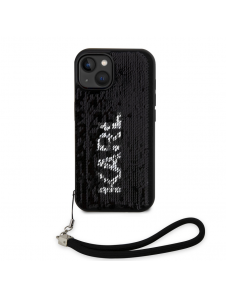 Karl Lagerfeld Paljetter Vändbart Fodral till iPhone 14 Svart/Silver