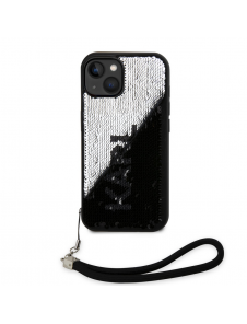 Karl Lagerfeld Paljetter Vändbart Fodral till iPhone 14 Svart/Silver
