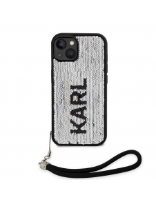 Karl Lagerfeld Paljetter Vändbart Fodral till iPhone 14 Svart/Silver