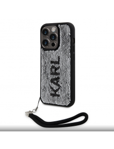 Karl Lagerfeld Paljetter Vändbart Fodral till iPhone 13 Pro Max Svart/Silver