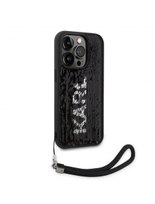 Karl Lagerfeld Paljetter Vändbart Fodral till iPhone 13 Pro Max Svart/Silver