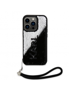 Karl Lagerfeld Paljetter Vändbart Fodral till iPhone 13 Pro Max Svart/Silver