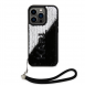 Karl Lagerfeld Paljetter Vändbart Fodral till iPhone 13 Pro Max Svart/Silver