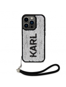Karl Lagerfeld Paljetter Vändbart Fodral till iPhone 13 Pro Max Svart/Silver