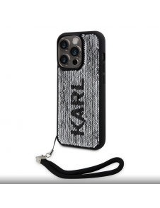 Karl Lagerfeld Paljetter Vändbart Fodral till iPhone 13 Pro Svart/Silver