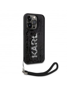 Karl Lagerfeld Paljetter Vändbart Fodral till iPhone 13 Pro Svart/Silver