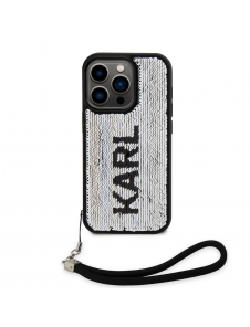 Karl Lagerfeld Paljetter Vändbart Fodral till iPhone 13 Pro Svart/Silver