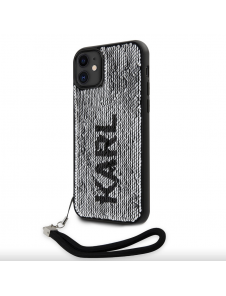 Karl Lagerfeld Paljetter Vändbart Fodral till iPhone 11 Svart/Silver