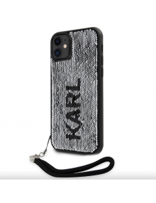 Karl Lagerfeld Paljetter Vändbart Fodral till iPhone 11 Svart/Silver