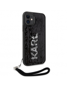 Karl Lagerfeld Paljetter Vändbart Fodral till iPhone 11 Svart/Silver