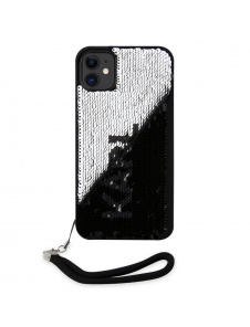 Karl Lagerfeld Paljetter Vändbart Fodral till iPhone 11 Svart/Silver