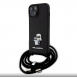 Karl Lagerfeld Saffiano Nylon Crossbody Metall Karl och Choupette Fodral till iPhone 15 Svart