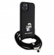 Karl Lagerfeld Saffiano Nylon Crossbody Metall Karl och Choupette Fodral till iPhone 15 Svart