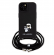 Karl Lagerfeld Saffiano Nylon Crossbody Metall Karl och Choupette Fodral till iPhone 15 Svart