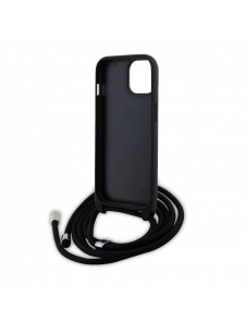 Karl Lagerfeld Saffiano Nylon Crossbody Metall Karl och Choupette Fodral till iPhone 15 Svart