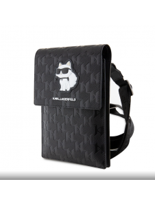 Karl Lagerfeld Saffiano Monogram Plånbok Telefonväska Choupette NFT Svart