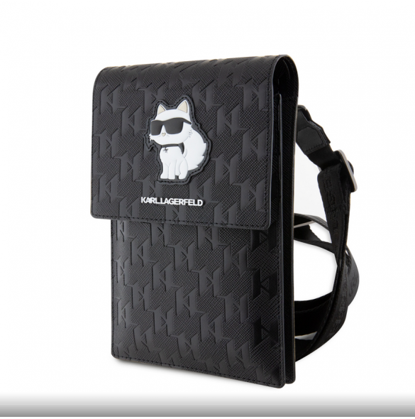 Karl Lagerfeld Saffiano Monogram Plånbok Telefonväska Choupette NFT Svart