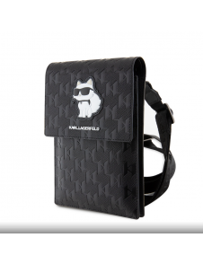 Karl Lagerfeld Saffiano Monogram Plånbok Telefonväska Choupette NFT Svart