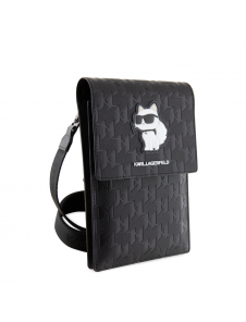 Karl Lagerfeld Saffiano Monogram Plånbok Telefonväska Choupette NFT Svart