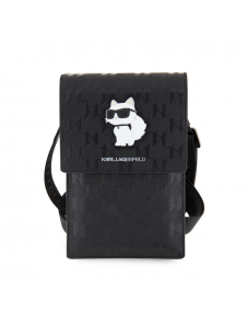 Karl Lagerfeld Saffiano Monogram Plånbok Telefonväska Choupette NFT Svart
