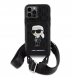 Karl Lagerfeld Saffiano Monogram Crossbody Ikonik NFT-fodral till iPhone 14 Pro Max Svart