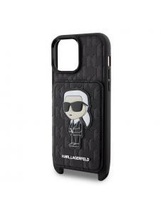 Karl Lagerfeld Saffiano Monogram Crossbody Ikonik NFT-fodral till iPhone 14 Pro Max Svart