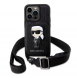 Karl Lagerfeld Saffiano Monogram Crossbody Ikonik NFT-fodral för iPhone 14 Pro Svart