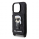 Karl Lagerfeld Saffiano Monogram Crossbody Ikonik NFT-fodral för iPhone 14 Pro Svart